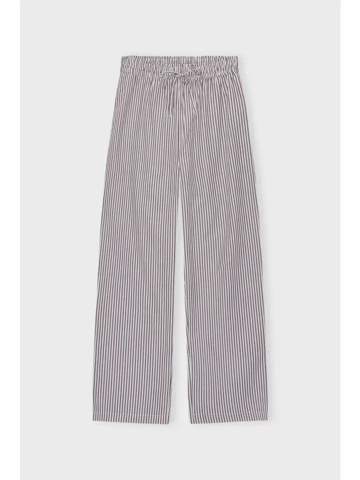 Moon Pants Stripe - Dark Taupe/Ecru