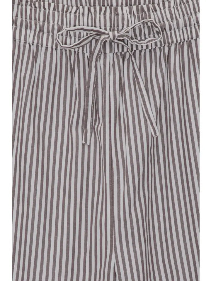 Moon Pants Stripe - Dark Taupe/Ecru