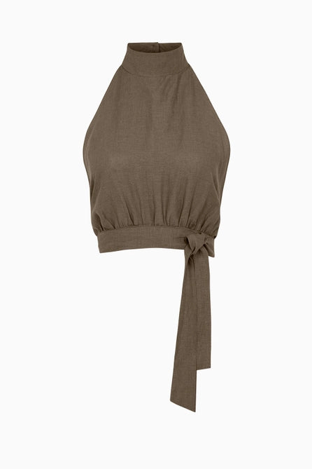 Ronja Halterneck Top in Mocha