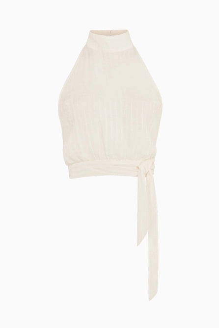 Top con cuello halter Ronja en blanco roto