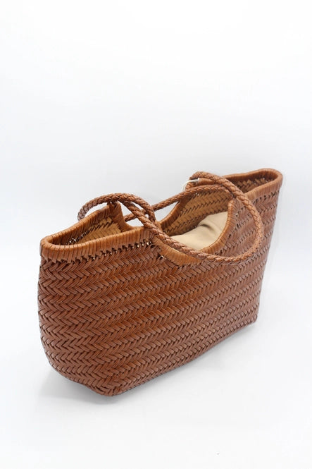 Handwoven Leather Tote Bag Black