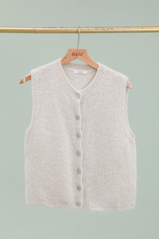 Mohair Wool Vest - Beige