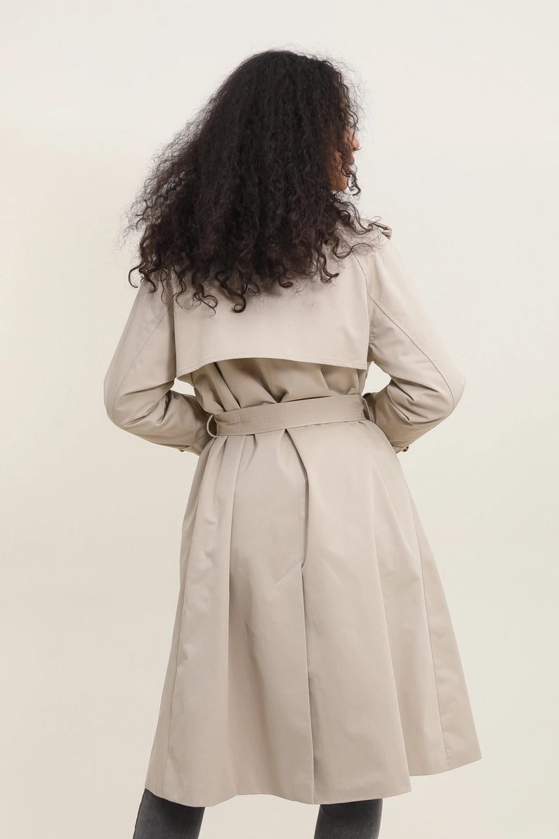 Long Double-Breasted Trench Coat