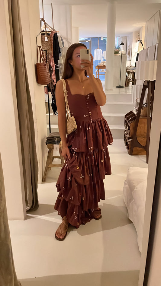 Ruffle Dot Dye Dress by Monteblanco