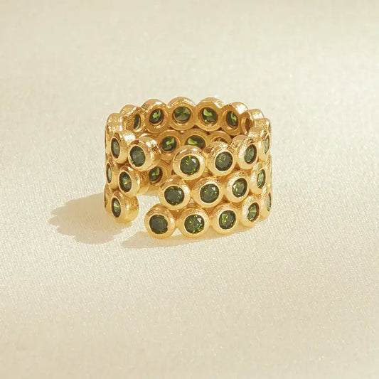 Amelia Trio Olive Green Ring