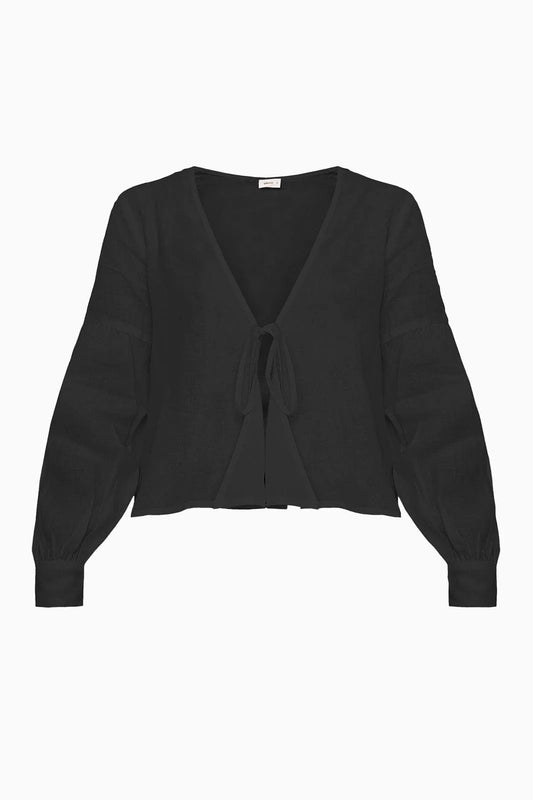 Anna Long Sleeved Tie Blouse by Arkitaip
