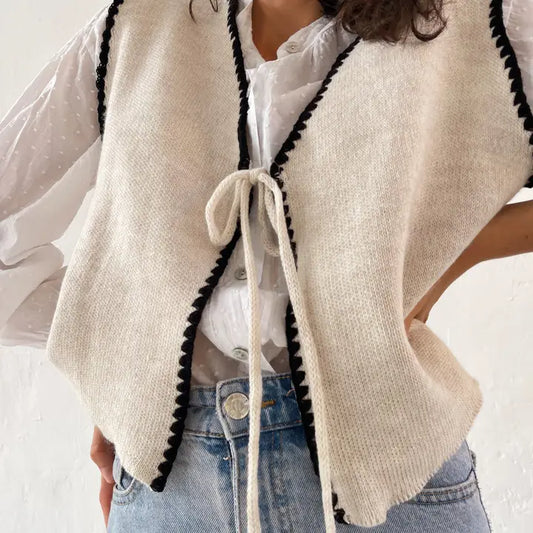 Beige Knit Vest