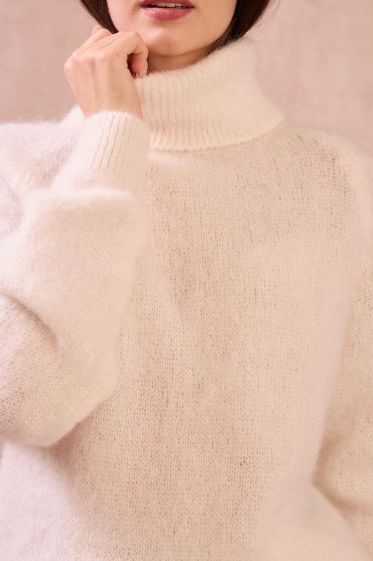 Cozy Turtleneck Sweater in Fluffy Knit