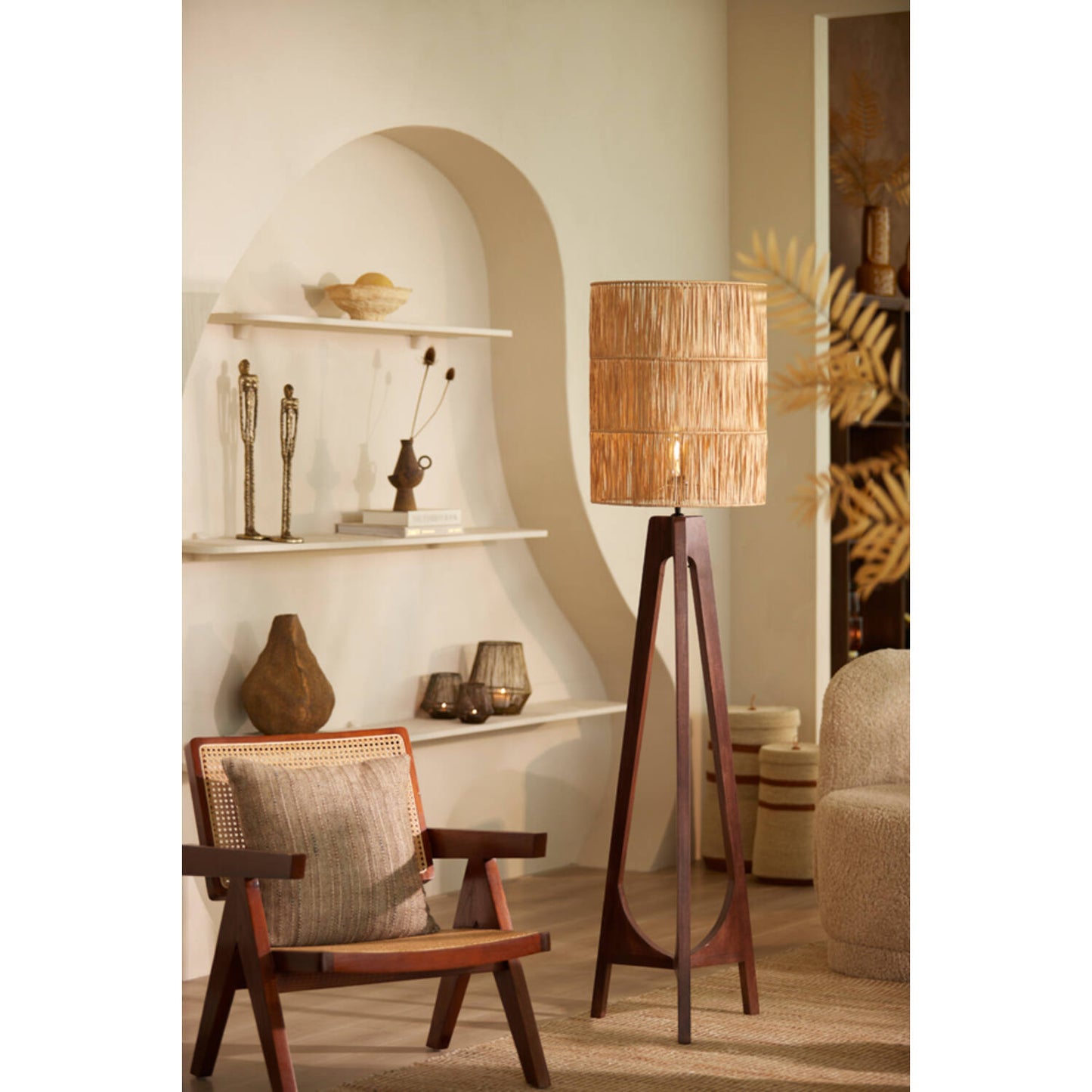 Floor Lamp Tripod - Troina Wood Russet